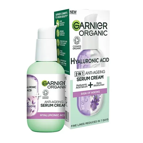 Garnier Organic Hyaluronic Acid 2in1 Anti-Ageing Serum Cream 