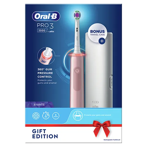 Braun Oral B Pro 3 3500 Pink Electric Toothbrush